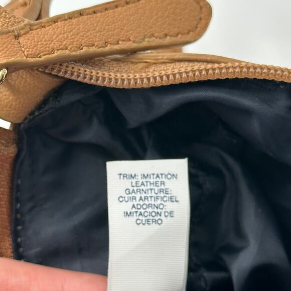 Tommy Hilfiger Beige & Brown Allover Monogram Canvas Crossbody Bag Purse Zip - Picture 8 of 12